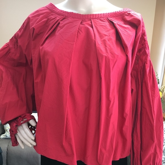 Free People Embroidered bat wing blouse - Picture 2 of 7